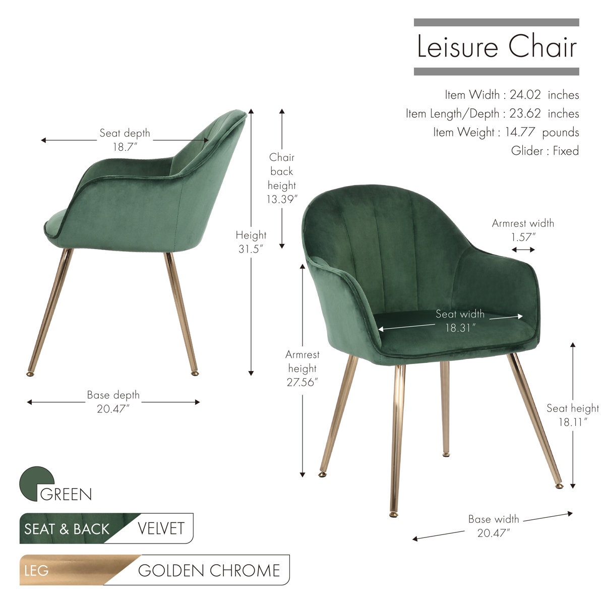 Etta Avenue™ Julian Velvet Upholstered Arm Chair & Reviews Wayfair